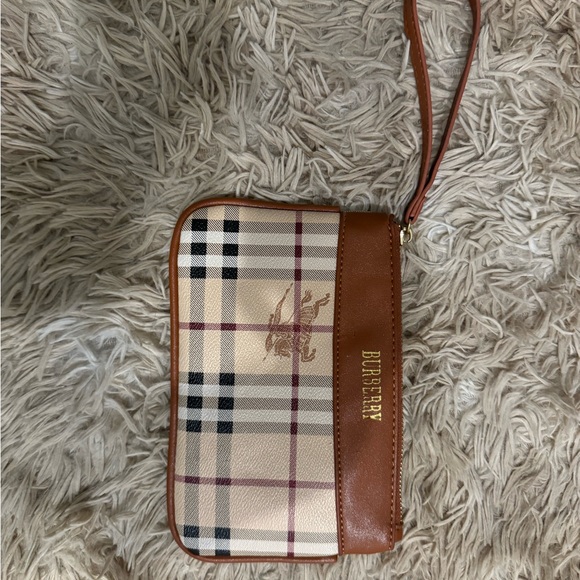 Burberry Tan and Brown Plaid Wristlet - Picture 2 of 8